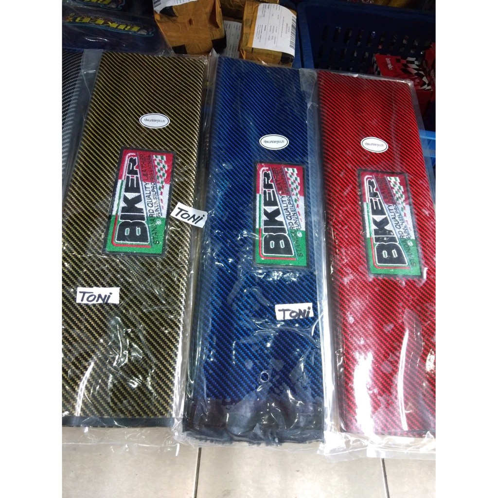 sarung kulit jok biker carbon motor mio mio j vario jupiter beat vario dll model morin terakhir