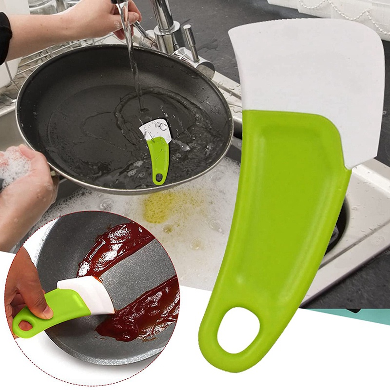 Household Cleaning Spatula Grease Heat-Resistant Cleaning Flexible Thickened Scraper Pan Scraper Tool Green