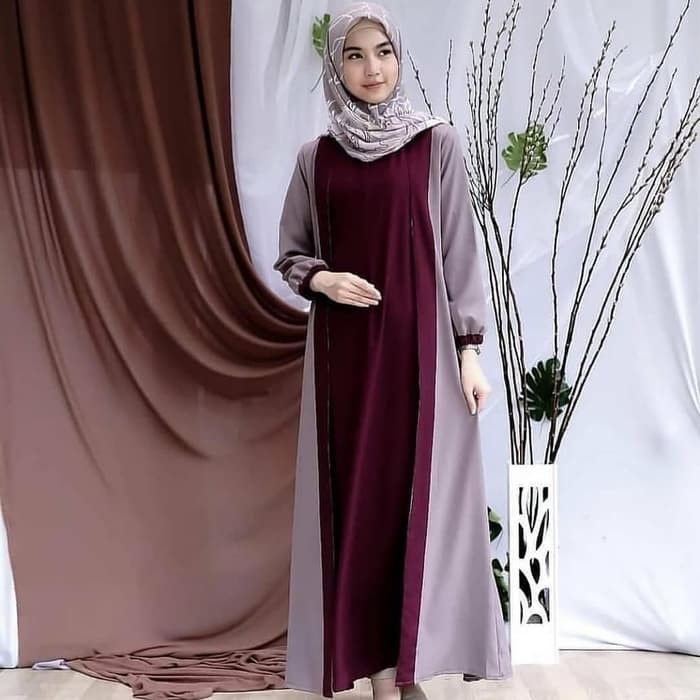 Gamis Gaul 2020 Baju Gamis Wanita Terbaru Batik Elegan Maxi  LE845 Baju Gamis Wanita Muslim Terbar