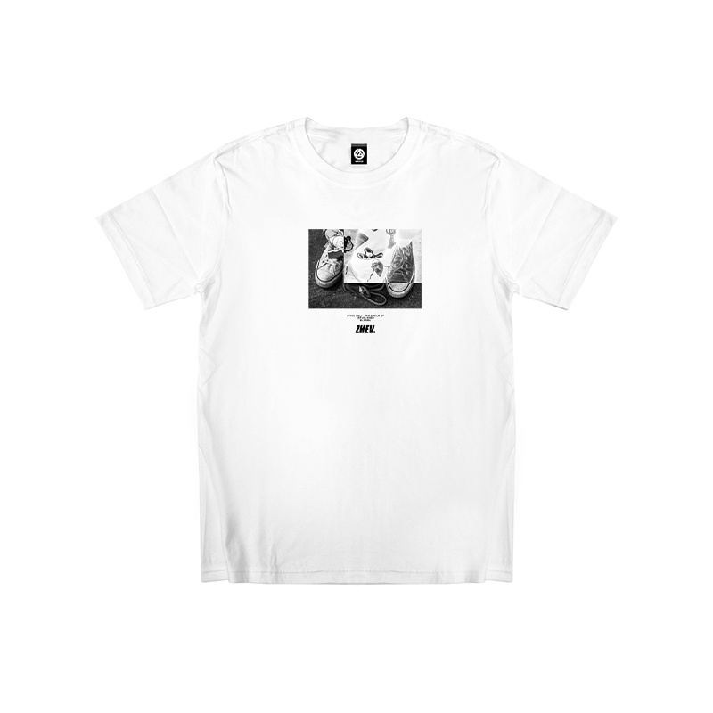 ZHEV Kaos Pria Distro Shoes White