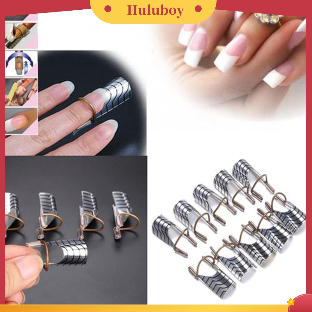 Huluboy Huluboy♡ 5pcs Alat Bantu Extension Kuku UV Gel Akrilik Bahan Aluminum Dapat Dipakai Ulang