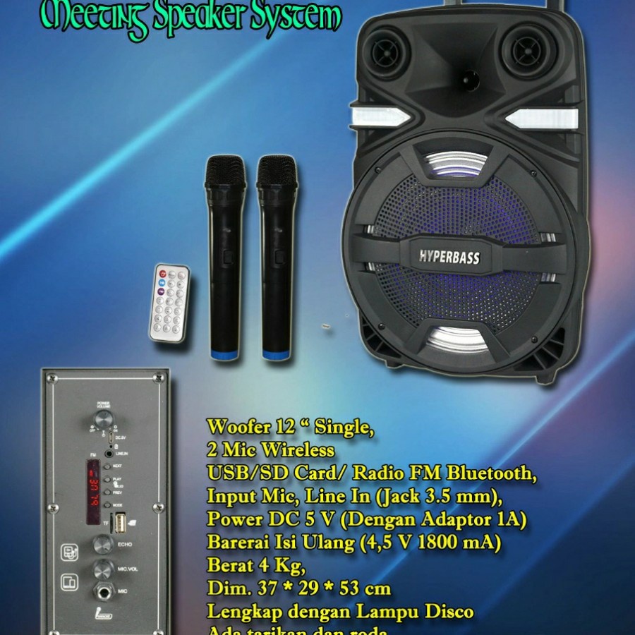 Speaker portable 12 inch Hyperbass