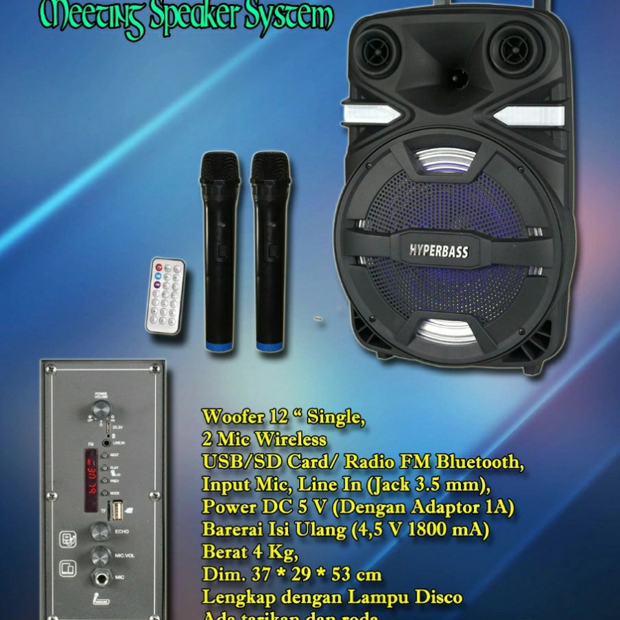 speaker aktif 12 inch hyperbass/speaker portable 12 inch