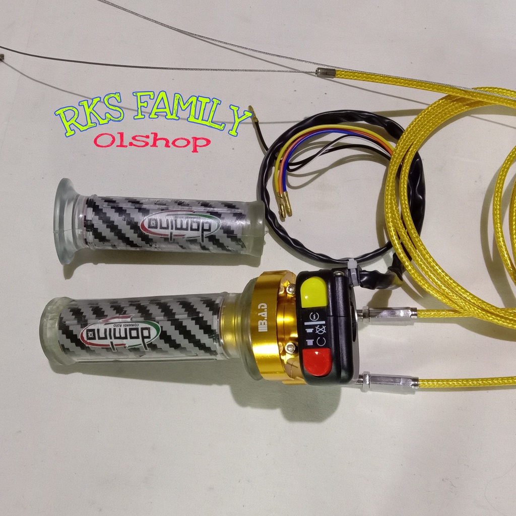 gas spontan 2 kabel 2 tali panjang 190cm + saklar + Handgrip untuk nmax lexi aerox vario beat fino M