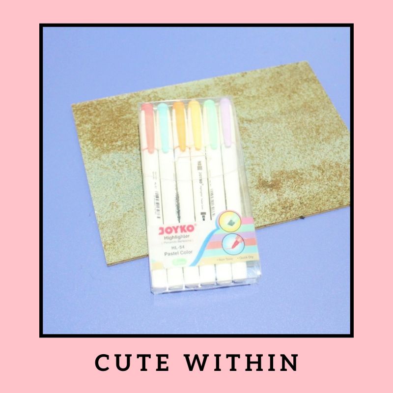 

Set highlighter JOYKO warna pastel isi 6 pcs HL54 - stabilo warna warni pewarna penanda catatan alat tulis kantor kerja lucu unik lucu unik mika transparan