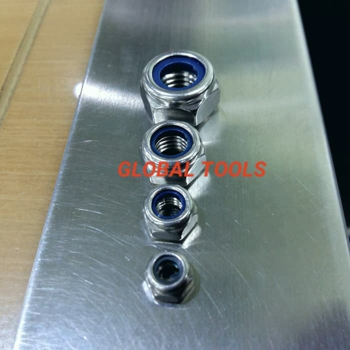 Mur nylon ss m12 mur kunci 19 mur baut 19 Nylon lock nut ss 304 A2