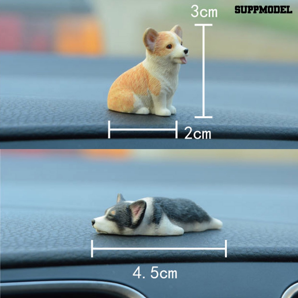 Suppmodel Miniatur Anjing Corgi Untuk Dekorasi Taman / Kantor DIY