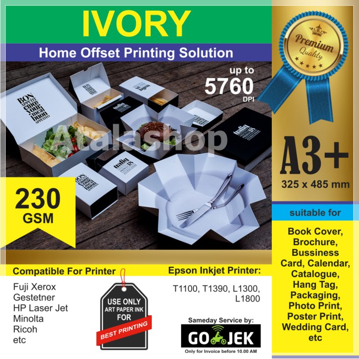 

IV230 Kertas KARTON IVORY 230 GSM A3+ (325 x 485 mm) 50 lembar