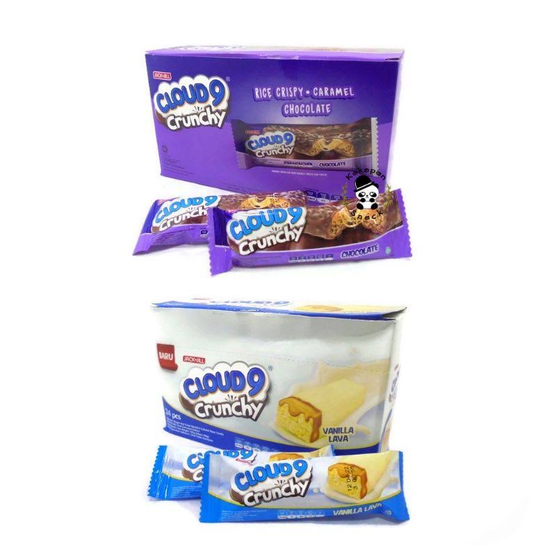 Snack Wafer coklat dan vanila cloud 9 crunchy Jack n Jill ( 24pcs x 15.5gr )