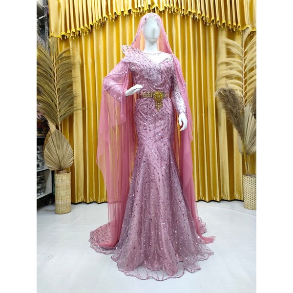 Gaun pengantin siqueen ekor langsung /Wedding dress