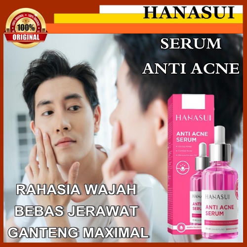 BARU Serum pria jerawat dan buat glowing hanasui acne serum BPOM pelembab wajah kulit kering AMPUH