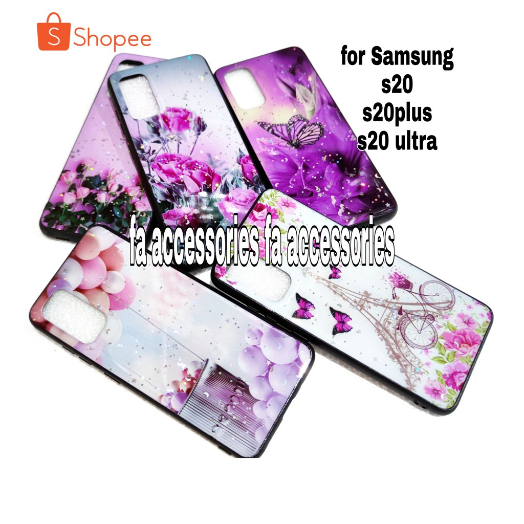 Soft case tpu bling  casing samsung S20 S20PLUS plus S20ULTRA ULTRA silicon flower