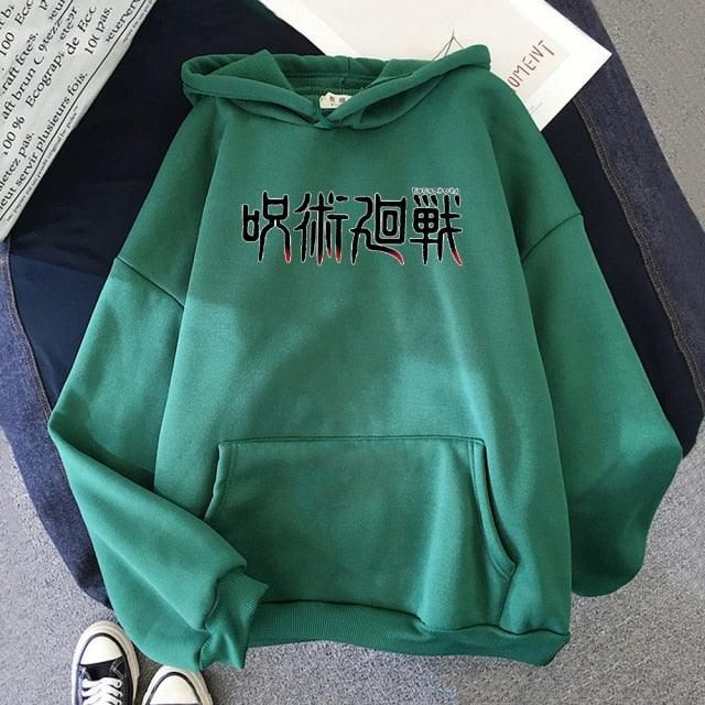 Sweater Hoodie JUJUTSU KAISEN FONT Pria Wanita Size S M L XL XXL XXXL