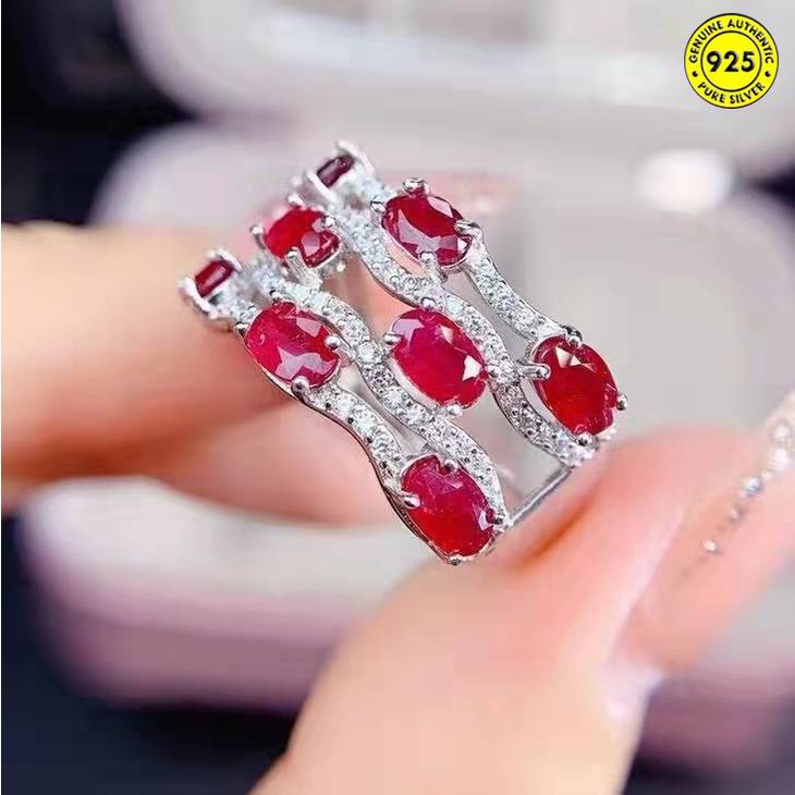 Cincin Berlian Rubi Multi Layer Aneka Warna