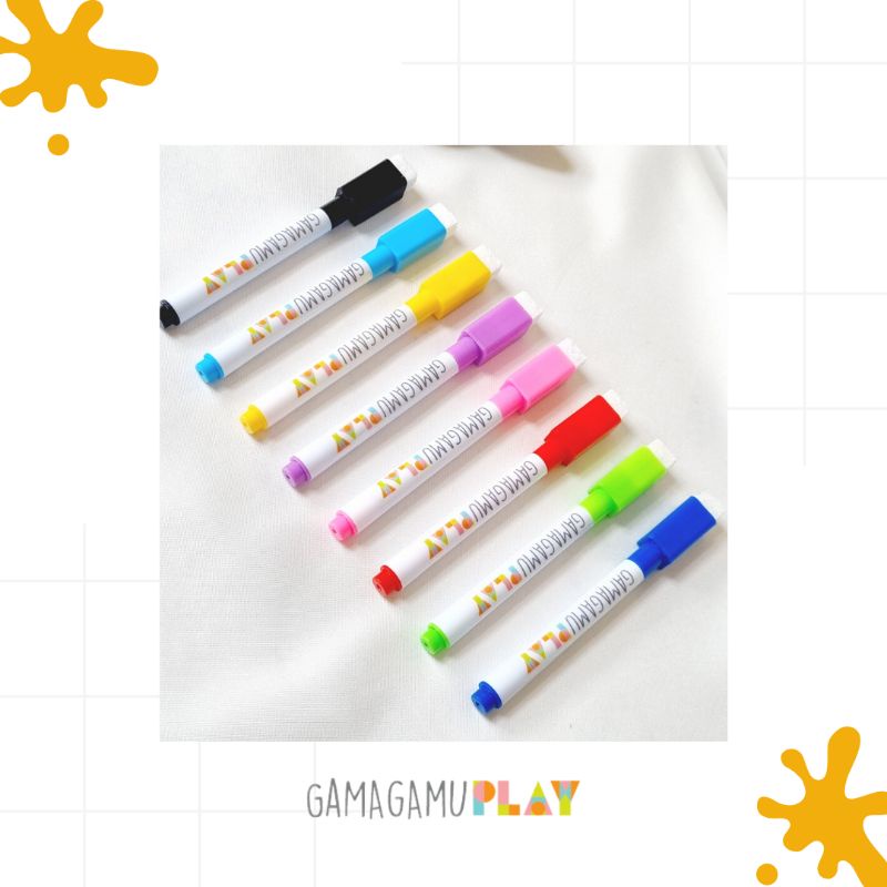 

GamaGamu Play - Spidol Wipe and Clean Anak Warna Magnetic Marker Montessori Mainan Edukasi