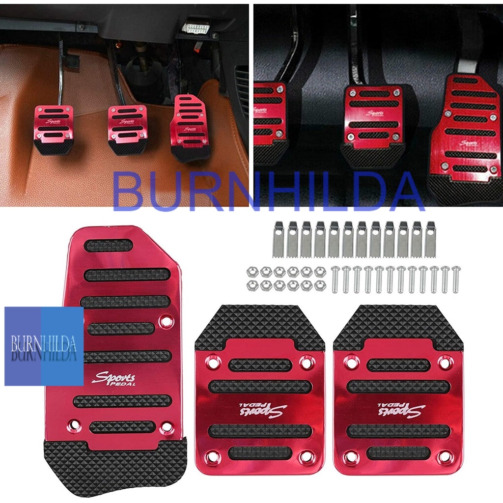 Cover Aluminium Pedal Gas Mobil | Universal Car Vehicle Non-slip Alloy Pad Pedal Aluminium Foot Treadle Cover Non-Slip Automatic Car Vehicle Auto Brake Gas Pedals Cover Set accesoris mobil motor burnhilda