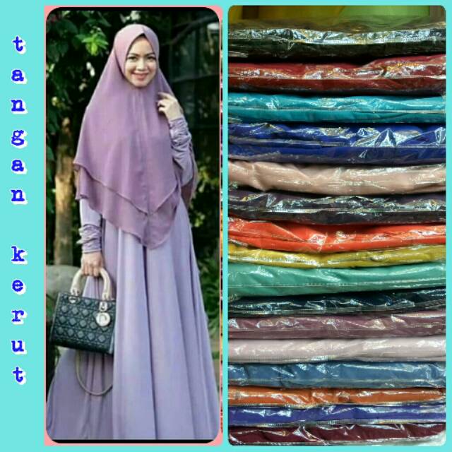 Gamis tangan kerut