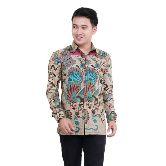 kemeja batik pria hitam prada emas | BATIK PEKALONGAN