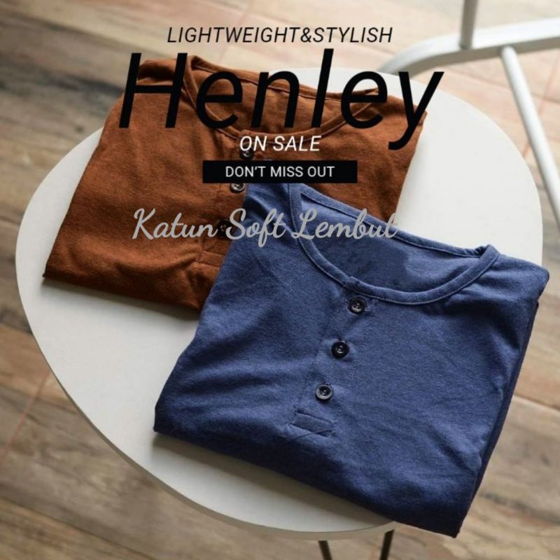 Kaos Polos Kancing / Kaos Kancing Pria / Kaos Polos Hanley / Kaos Henley / Kaos Polos Pria