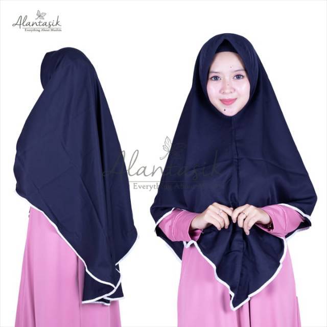 Alatasik - jilbab khimar arima / hijab cantik penguin / jumbo list hitam R.25