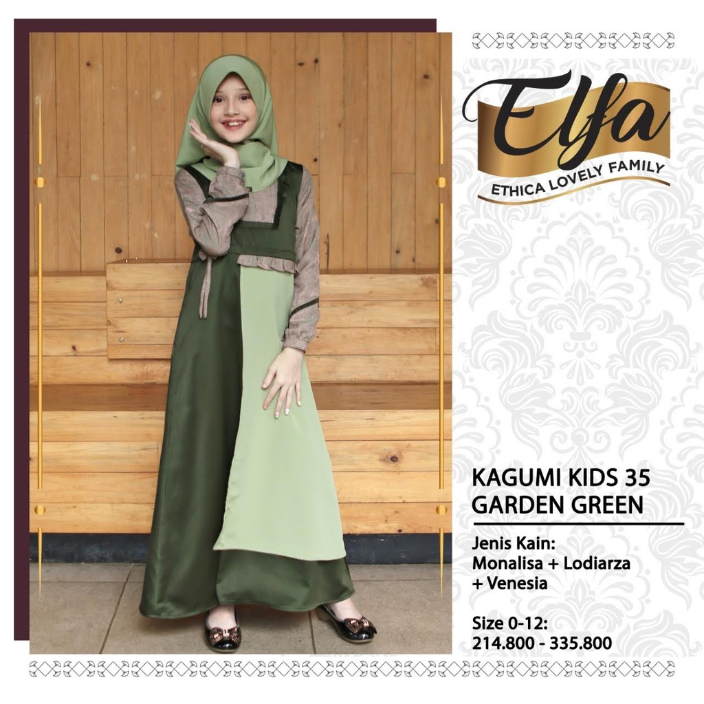 Gamis Anak Ethica Kagumi Kids 35 Garden Green
