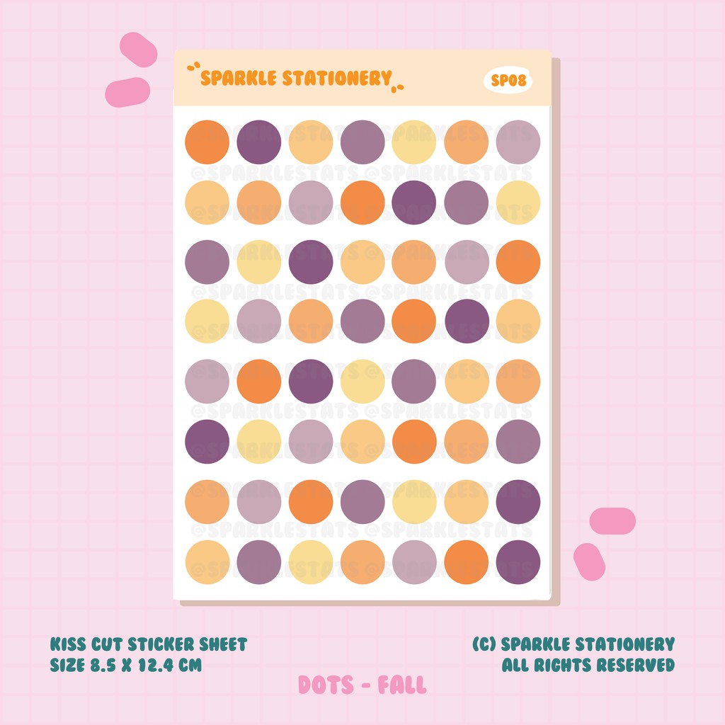 

Dot Sticker Circle Colored Planner / Bullet Journal Sticker Fall Agenda Bujo Stiker Journal