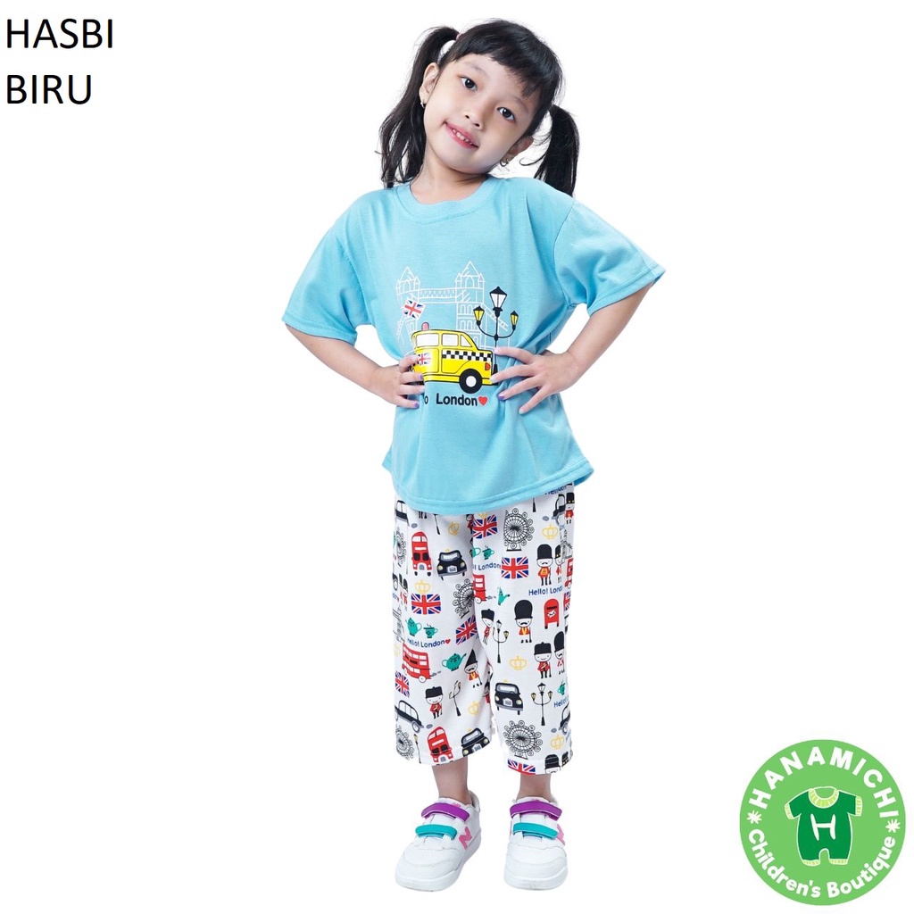 Hanamichi HASBI Baju Tidur Anak Lengan Pendek Celana 3/4