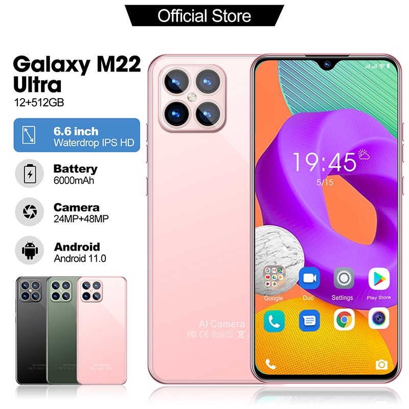 Smartphone 5g new 2022 Galaxy M22 Ultra Mobile Phone layar full HD 6.6inch hp terbaru 2022 Sidik Jari handphone android 4g termurah Phone 1jtaan ram12 512GB ram 8 128GB hp cuci gudang terbaru asli cod