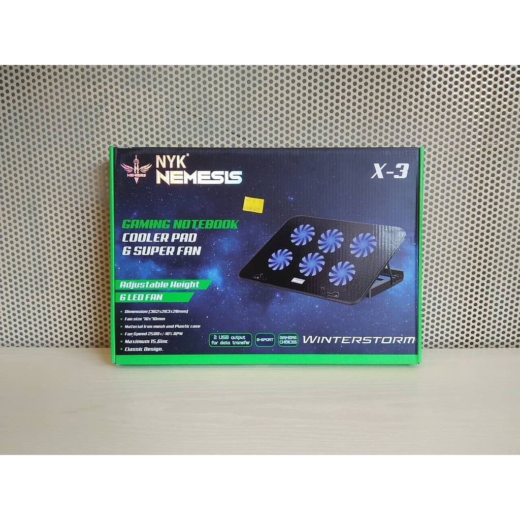 COOLING PAD GAMING NYK WINTERSTROM X-3 Kipas Pendingin Laptop 6 Fan