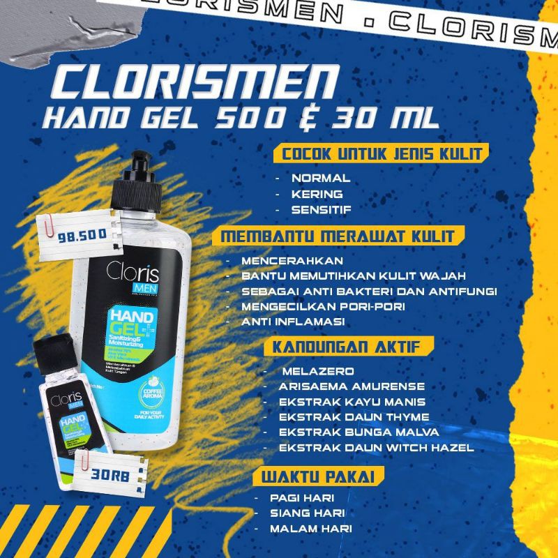 COD Cloris men HANDGEL Sanitizing Moisturizing Alkohol 70% 500ml