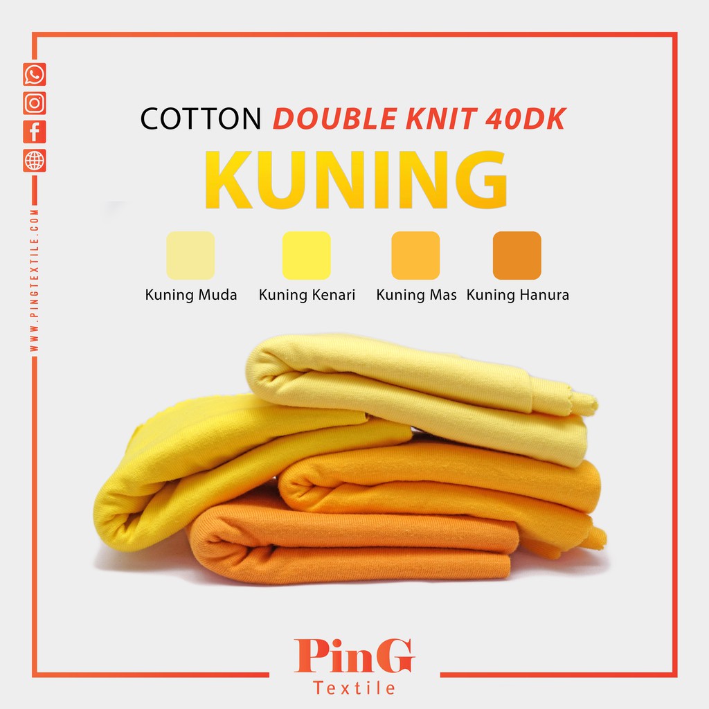 Jual Cotton Double Knit 40dk Kuning Bahan Kain Kaos Shopee Indonesia