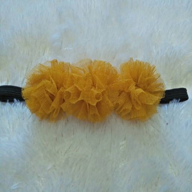 Bandana pompom mustard