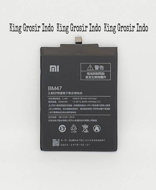 Baterai Xiaomi BM47 Redmi 3 3S Redmi 4X Original 100% Battery Batere Xiao Mi BM 47