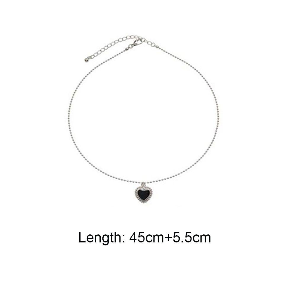 Solighter Kalung Kristal Hitam Kesederhanaan Hadiah Gaya Korea Choker Aksesoris