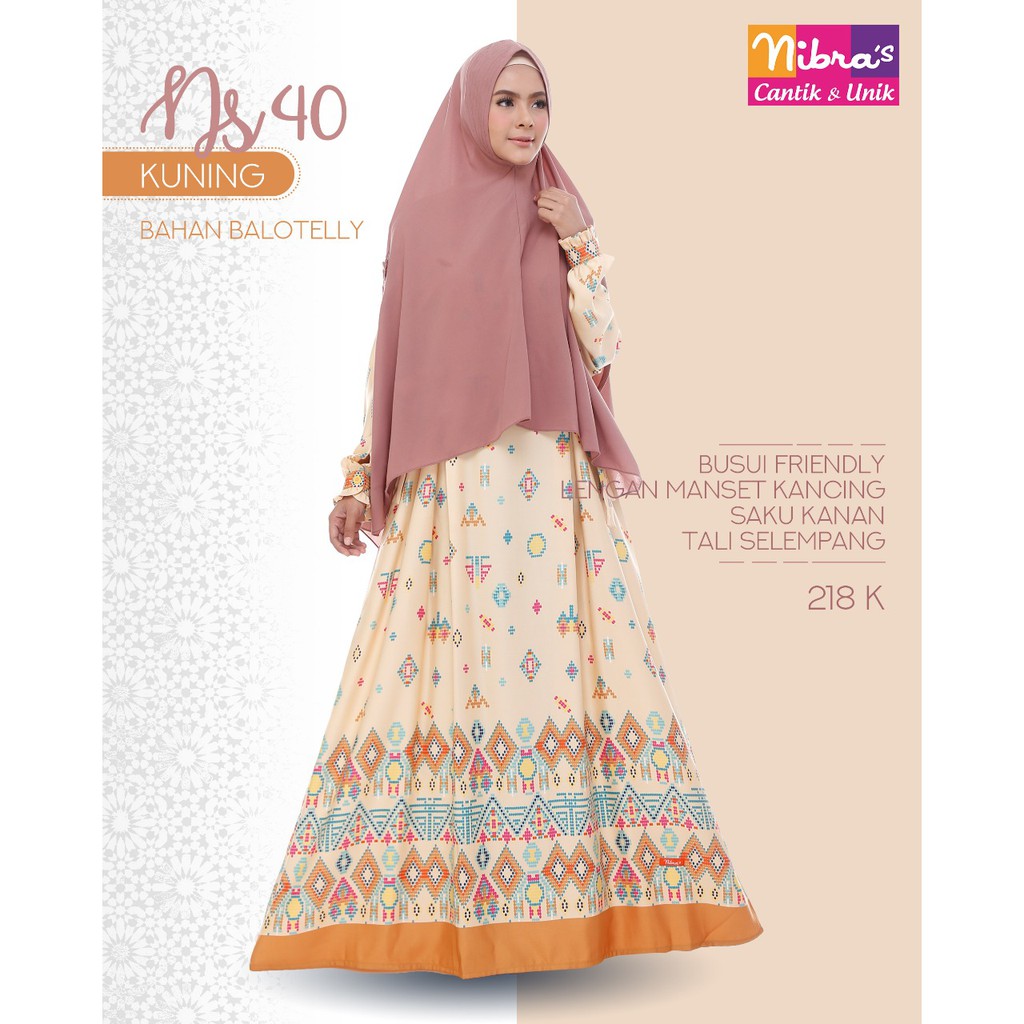 Nibras Gamis Syari NS 40 Kuning