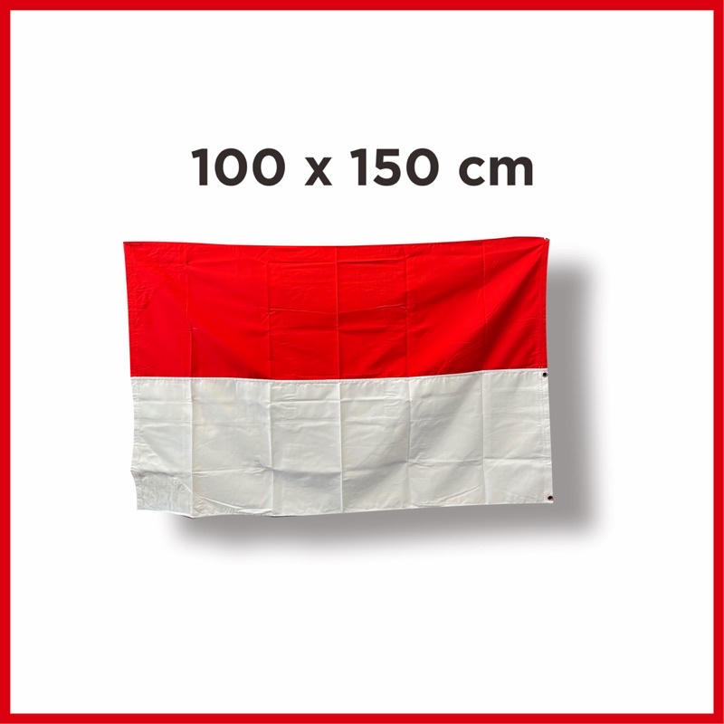 Bendera Merah Putih Lapangan Kain Japandrill/Americandrill IMPORT - Ukuran Besar - Pakai Segitiga