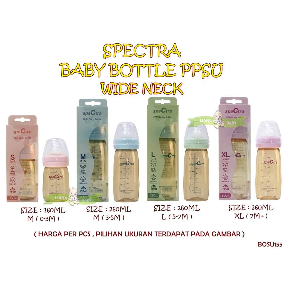 BOSU155 SPECTRA BABY BOTTLE PPSU WIDE NECK / BOTOL SUSU SPECTRA WIDE NECK / DOT SPECTRA