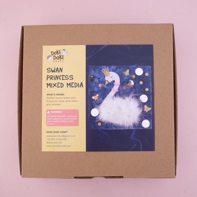 

Swan Princess Mix Media Canvas Craft Kit - Doki Doki Kids Activity Fun