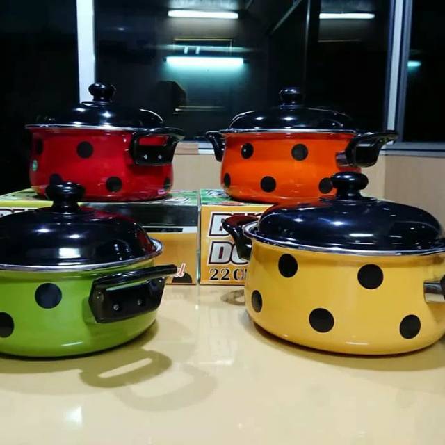 Maspion Panci Enamel Bugs Dot 20cm Pulkadot