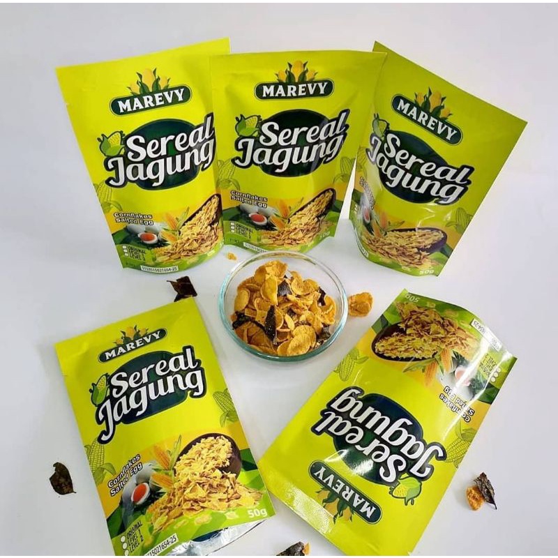 

Cornflakes Salted Egg/Snack Jagung Rasa Telur Asin Marevy Kemasan Pouch