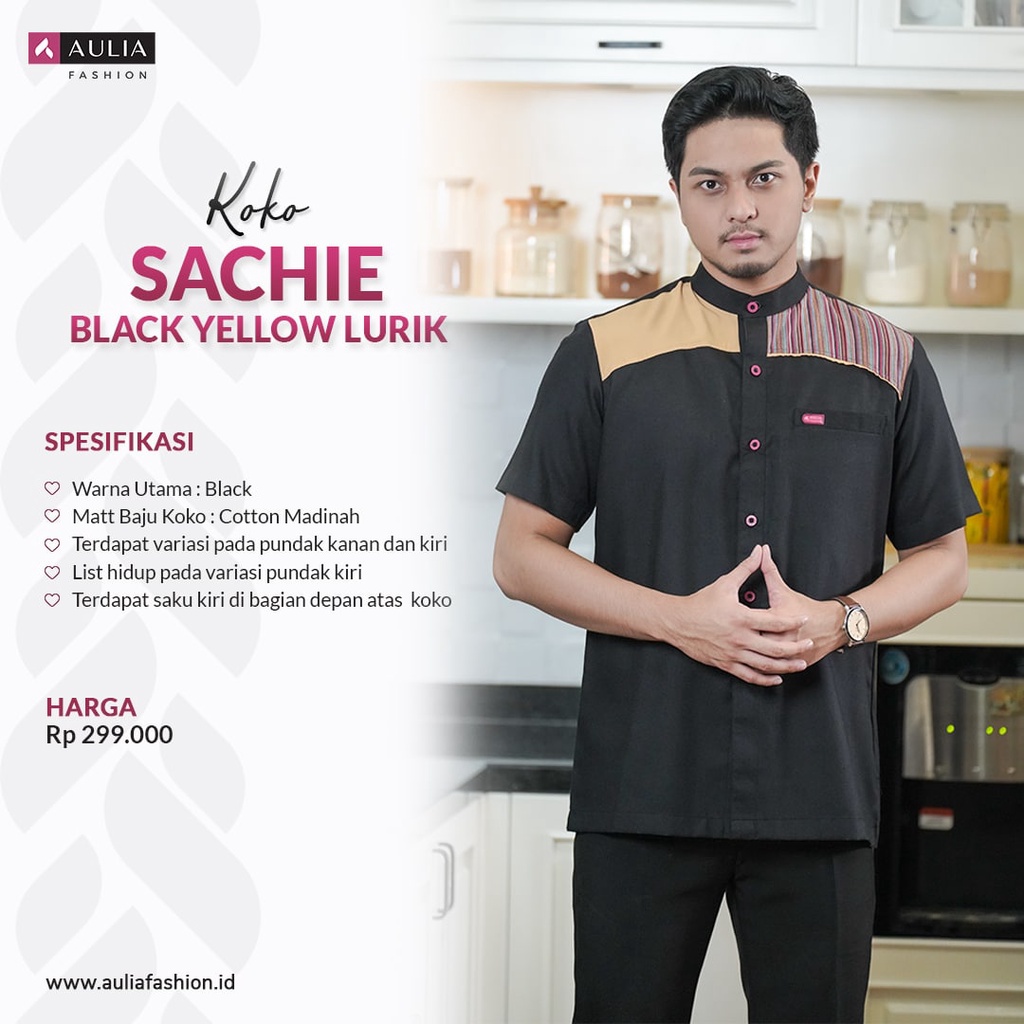KOKO TERBARU AULIA SACHIE BLACK YELLOW LURIK