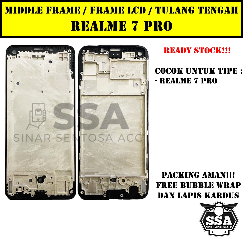 Tulang Tengah Middle Frame LCD Realme 7 Pro Original 100% Tulang Casing Bezel Bezzel Bazel Handphone HP Ori Original Awet Murah Realme7 Plus