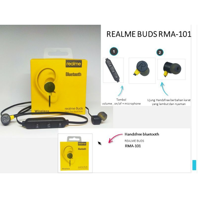 Headset Bluetooth Realme - Earphone Handfree Handset Hedset Hetset Blutut Bluetoth Bluetot Rilme