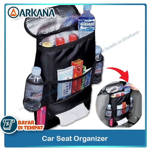 Arkana Car Seat Organizer Car Cooler Bag Organizer Tas Mobil Botol Minuman Panas Dingin