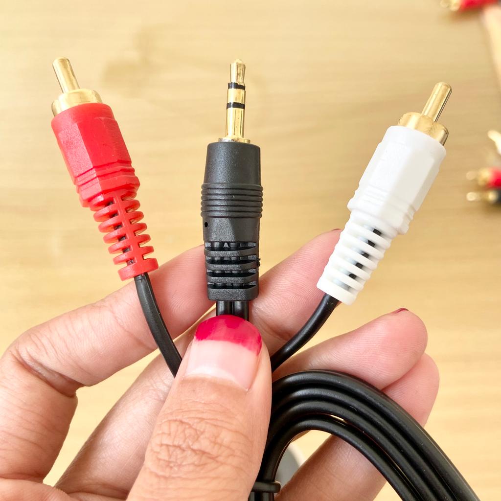 Kabel Audio RCA 2 in 1 Jack 3.5mm Kabel Rca 2in1 / Kabel RCA 2-1 / Kabel Aux 2in1