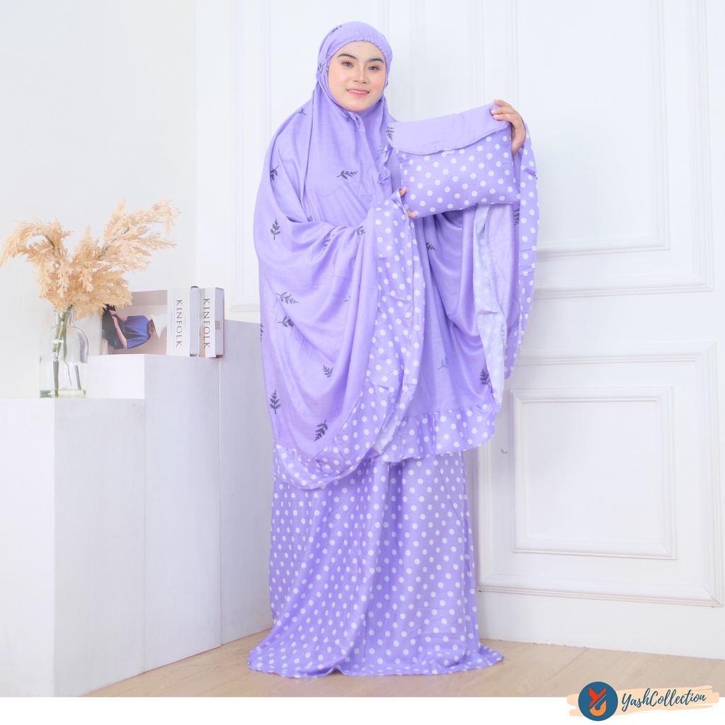 YashCollection Mukena Dewasa Bali Mukena Cemara LAMIA Jumbo-Mukena Lamia Purple