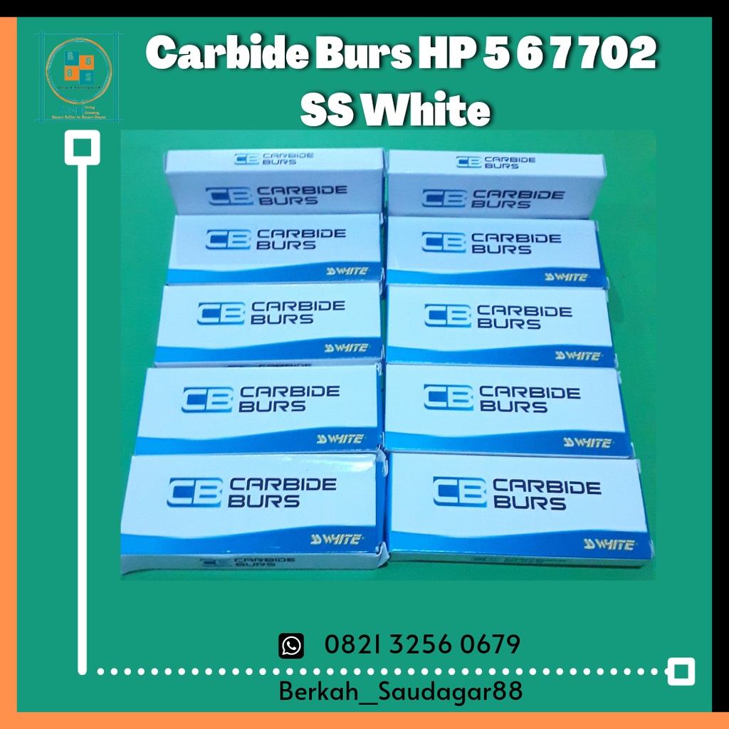 Carbide Burs hp 5 6 7 702 SS White 1 pcs bur kemasan