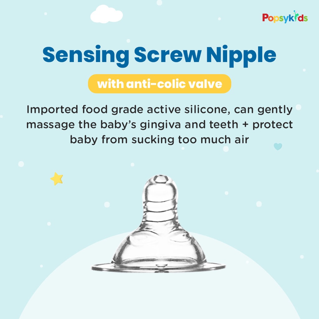 PopsyKids Dot Silicone Nipple Ricepaste Spoon Sippy Cup dan Screw Nipple