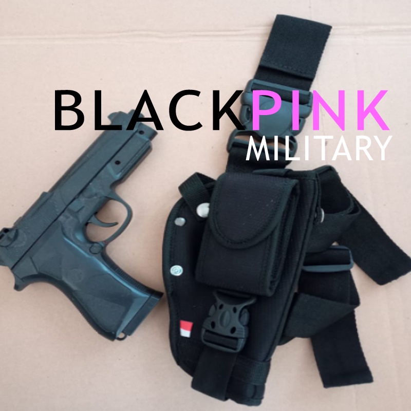 BLACKPINKMILITARY Tempat Magazen Hitam - Hoslter Paha