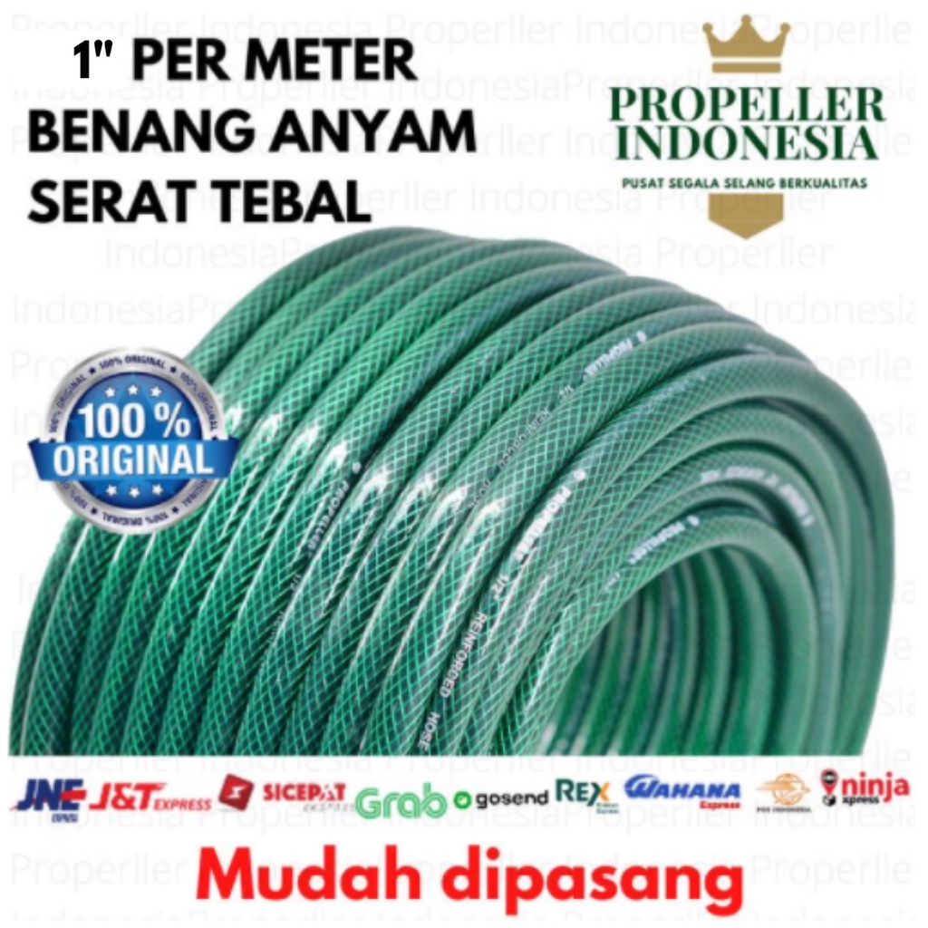 Selang Air PERMETER 1&quot; Benang Hijau/Selang Air Taman/Selang Air Tanaman/Selang Air Elastis